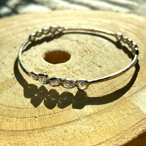 Silpada Magnifique Bangle Bracelet Sterling Silver Cubic Zirconia 925